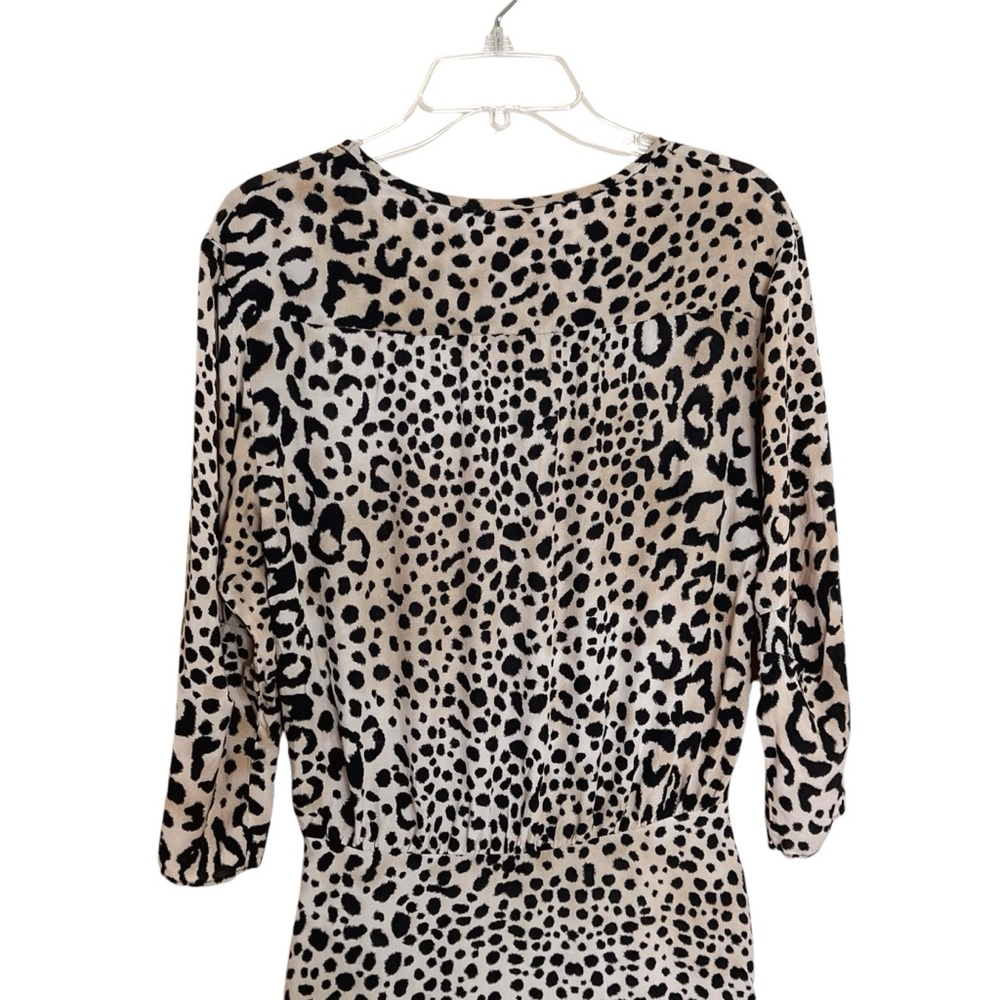 Zara Woman Animal Print Ruched Mini Dress XS Brown Black Night Out - Picture 5 of 11